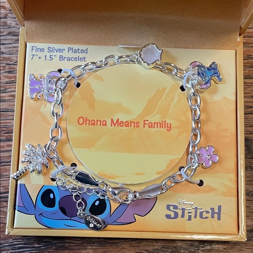 Disney Stitch Silver Charm Bracelet